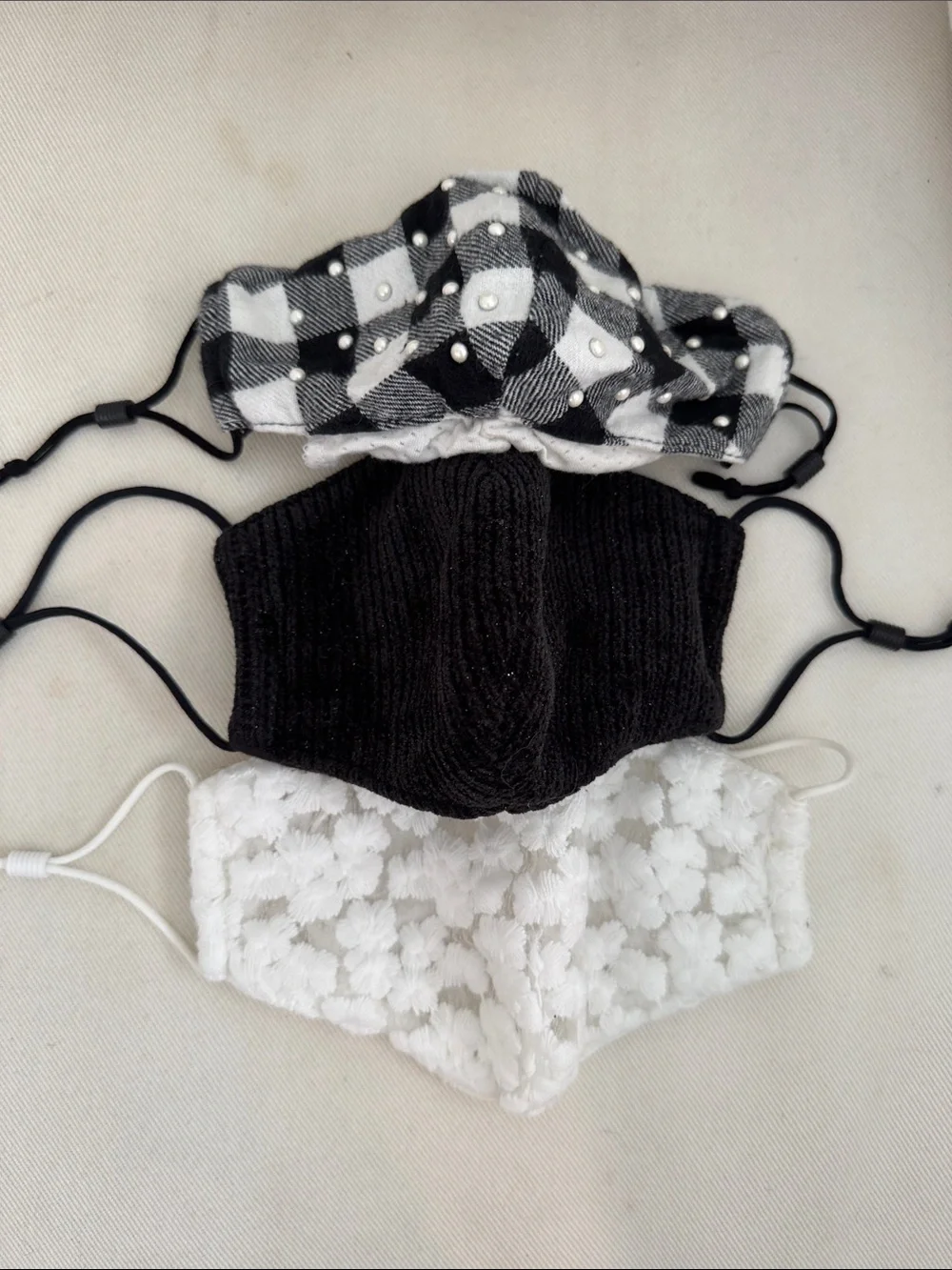 Lele Sadoughi Snow Cap Monochrome Face Masks Set of 3